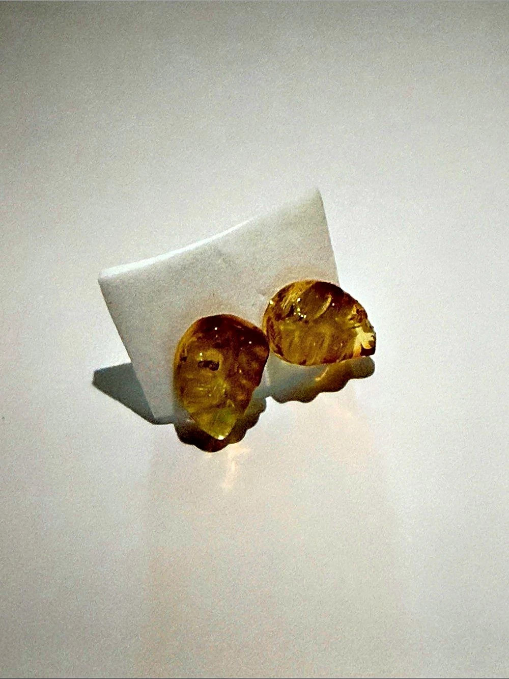 Amber Leaf Shaped Earrings from Mexico